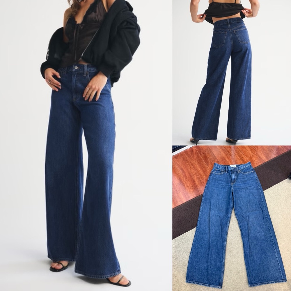 Abercrombie & Fitch High Rise Wide Leg Jeans